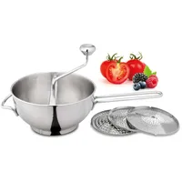 Weis 15015 Passiergerät mit 3 Einsätzen, Edelstahl, Silber, 42