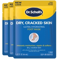 Dr. Scholl's Ultra feuchtigkeitsspendende Fußmaske, 3 Stück, spendet intensiv Feuchtigkeit und macht raue trockene Haut mit Urea, 3 Stück, 1 Paar