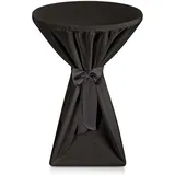 Beautissu Stehtischhusse Premium Schwarz Ø 70 cm