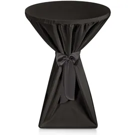 Beautissu Stehtischhusse Premium Schwarz Ø 70 cm