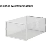 Packung von 1 Stapelbare Transparente Schuhboxen Organizer für Schuhe, weiches Kunststoff - Transparent