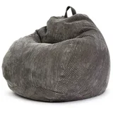 Green Bean Green Bean® Indoor Sitzsack 90x110cm EPS-Perlen Füllung & Cordstoff Kuschelig Weich Waschbar - Drinnen Bodenkissen Liegekissen Sitzkissen Sitzhocker Relax-Sessel Kinder Erwachsene Stoff Anthrazit