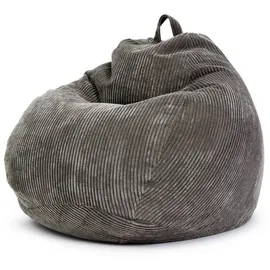 Green Bean Green Bean® Indoor Sitzsack 90x110cm EPS-Perlen Füllung & Cordstoff Kuschelig Weich Waschbar - Drinnen Bodenkissen Liegekissen Sitzkissen Sitzhocker Relax-Sessel Kinder Erwachsene Stoff Anthrazit
