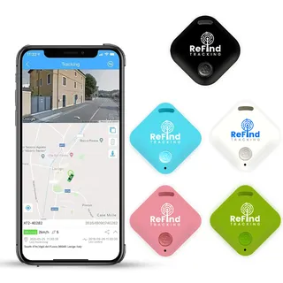 ReFind R4 Mini GPS Tracker für Android und iPhone| Bluetooth smart Tracker Für Schlüssel, Katze, Hund, Geldbörse & Gepäck, Bluetooth Tracker Android & GPS Tracker Katze (Blau)