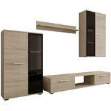 Mirjan24 Wohnwand Sonoma Eiche, Holzwerkstoff, Rechteckig, 235x180x41 cm, Wohnzimmer, Wohnwände, Wohnwand-Sets