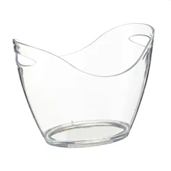 Relaxdays Getränkekühler, 6l Partywanne, Sekt, Bier, Wein kühlen, Kunststoff, HxBxT: 25,5 x 34,5 x 26 cm, transparent