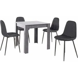 INOSIGN Essgruppe (Set, 5-tlg), mit Esstisch 80 cm breit