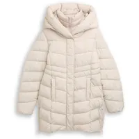 Tom Tailor Damen Puffer-Mantel im 2-in-1-Look, weiß, Uni, Gr. S