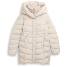Tom Tailor Damen Puffer-Mantel im 2-in-1-Look, weiß, Uni, Gr. S