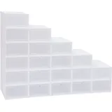 WUPYI2018 Schuhkarton Schuhboxen, Schuhaufbewahrung Kunststoffbox, 20er-Set Transparent Schuhaufbewahrung Schublade Stapelbar Aufbewahrungsbox, 33x23x14cm