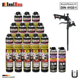 Brandschutzschaum B1 Bauschaum 12x750ml 2x Reiniger Montageschaum Schaum Pistole