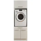 laundreezy Weiß - Waschmaschinen-Überbauschrank TÜV-Zertifiziert mit viel Stauraum - 67,5 cm