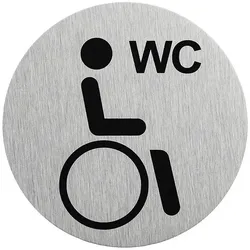 ProPlus SF_972125 Aluminium Türschild "Bild Behinderten WC" Ø75mm Tür Schild