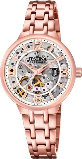 Festina Automatik Skelteton Damenuhr F20616/1 - 32,5 - Roségold