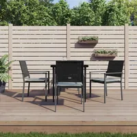 VidaXL 5-tlg. Garten-Essgruppe mit Kissen Poly Rattan und Stahl