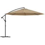 vidaXL Ampelschirm mit Alu-Mast Ø 350 cm taupe
