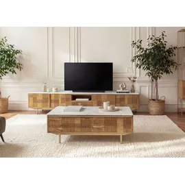 MASSIVMOEBEL24.DE Couchtisch Mango hellbraun geölt 120 x 60 x 45 cm