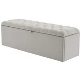 Leinen, Polsterbank, 14141.547cm(lwh),gepolsterte Sitzbank, Betthocker, Bank Mit Stauraum, Hellgrau