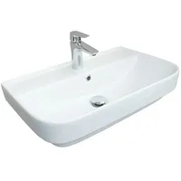Belvit Flora Slim 45 cm Weiß Keramik mit Hahnloch