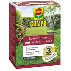 COMPO Rasendünger plus Unkrautvernichter 6 kg für 200 m2