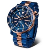 Vostok Europe Herrenuhr Lunokhod 2 Automatik mit Metallband NH35A Blau/Rosegoldfarben 620E632-B