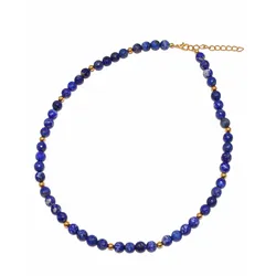 Collier FIRETTI "Schmuck Geschenk Halsschmuck Halskette Edelstein Farbstein Lapislazuli", gold (gelbgoldfarben, blau), Halsketten, Damen, Messing, L: 53cm, Made in Germany - mit Lapislazuli