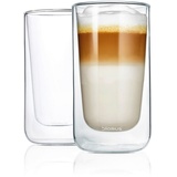 BLOMUS Latte-Macchiato-Set Nero 2tlg. Glas Transparent Klar