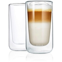 BLOMUS Latte-Macchiato-Set Nero 2tlg. Glas Transparent Klar