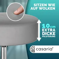 CASARIA CASARIA® Rollhocker Höhenverstellbar Kunstleder Grau