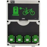 Doktorvolt Fahrradladestation für E-bikes 12 Module 4x230V 4xRCBO Elektro Ladegerät Stromverteiler Ladepunkt für Stadt Parkplatz öffentlichen Bereich DV-2137