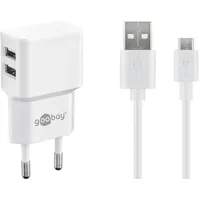 Goobay Micro USB Dual Ladeset 2,4 A, weiß