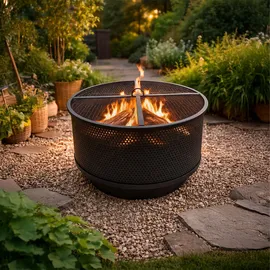 Relaxdays Feuerschale Ø 61 cm Schwarz