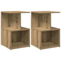 VidaXL Nachttische 2 Stk. Artisan-Eiche 35x35x55 cm Holzwerkstoff
