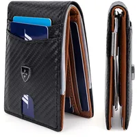 Geldbörse Herren RFID Blocking Kartenetui,Portmonee Herren,Slim Wallet,Kartenetui Herren,Portmonee Herren Slim,Minimalist Wallet,mit 13 Kartenfächern,Ausweisfenster,Geldbörse (Kohlefaser Schwarz)