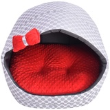 Z4L WauWau Katzen und Hundehöhle gemütlich Farbe rot Minky, grau Hundehütte Katzenhütte 50cm x 60cm Höhlenbett Kuschlig
