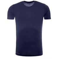 Kaipara - Merino Sportswear Rundhalsshirt Merino Shirt Herren Kurzarm Slimfit 200 (1-tlg) aus reiner Merinowolle Made in Germany blau S