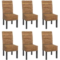Mendler 6er-Set Esszimmerstuhl Korbstuhl M69 Stuhl BALI Bananengeflecht ~