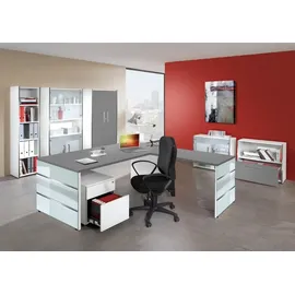Kerkmann Schreibtisch, Lugano Glas BxT 160x80cm grafit