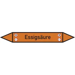 Rohrleitungskennzeichen Essigsäure - 187x26 mm Folie selbstklebend