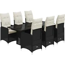 vidaXL Garten-Bistro-Set 7-tlg. Schwarz