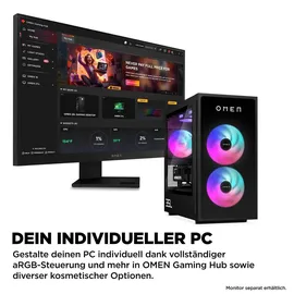 HP OMEN Gaming-PC Ryzen 7 8700F 5,0 GHz 32 GB RAM 1 TB SSD GeForce RTX 5070 Win 11