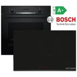 Bosch Induktions Herdset Autark 80cm + Backofen Schwarz