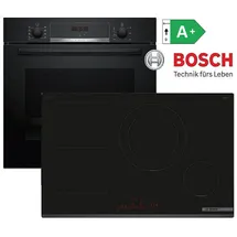 Bosch Induktions Herdset Autark 80cm + Backofen Schwarz