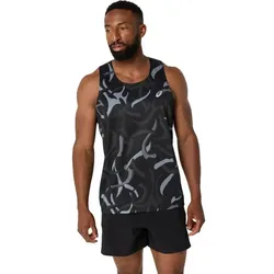 ASICS Herren T-Shirt ROAD ALL OVER PRINT SINGLET, PERFORMANCE BLACK, XL