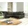 DeLife Ecksofa Clovis Schwarz modular Armlehne Ottomane Links - Schwarz