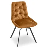 Venjakob Stuhl Taylor Samt Braun Cognac