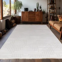 Teppich AYYILDIZ TEPPICHE "SAHARA 1114", beige (cream), B:160cm H:12mm L:230cm, Polypropylen, Teppiche, Läufer / Pflegeleicht / Strapazierfähig / Trend Colors/ Wohnzimmer