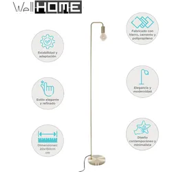 WellHome - Stehlampe aus goldenem Metall, 150 cm