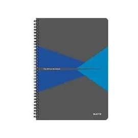 Leitz 44950035 Office Collegeblock A4 kariert, spiralgebunden mit PP Einband blau