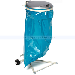 Müllsackständer VAR WSR 120 Müllsackhalter fahrbar silber ideal für 120 L Müllsäcke, robuste und stabile Konstruktion